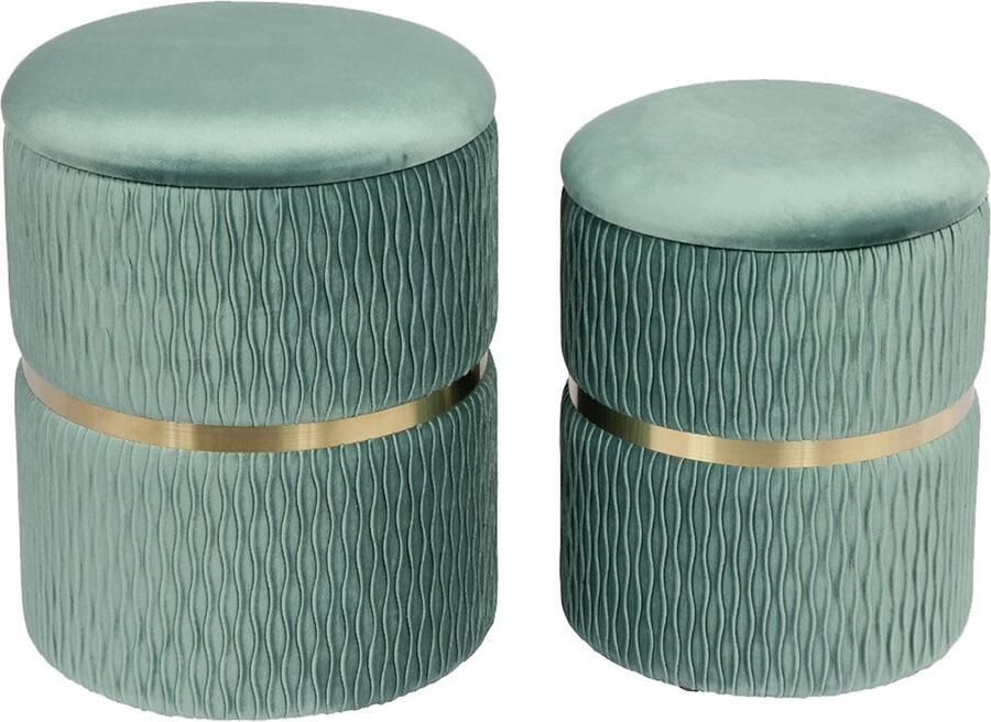 Kayoom Hocker Kruk Zora 425 2-delige set praktische en verborgen opbergruimte (set 2 stuks) - Foto 4