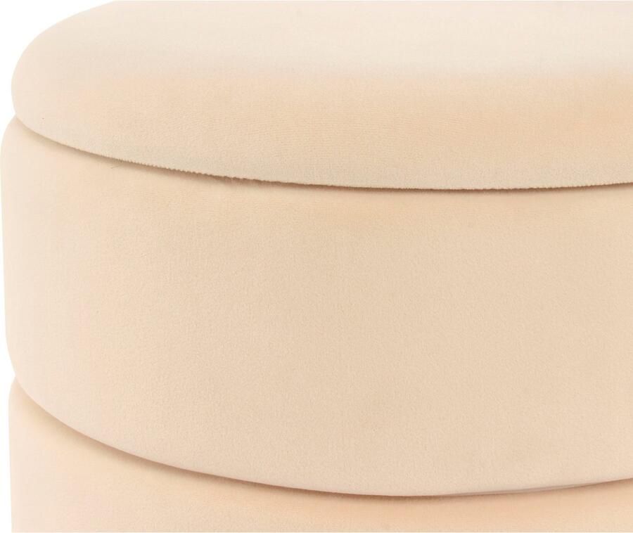 Kayoom Hocker met bergruimte Kruk Zero 525 zitkruk met comfort ronde moderne vorm glamoureus elegant met opbergruimte bekleding van fluweelzacht stof (1 stuk) - Foto 4