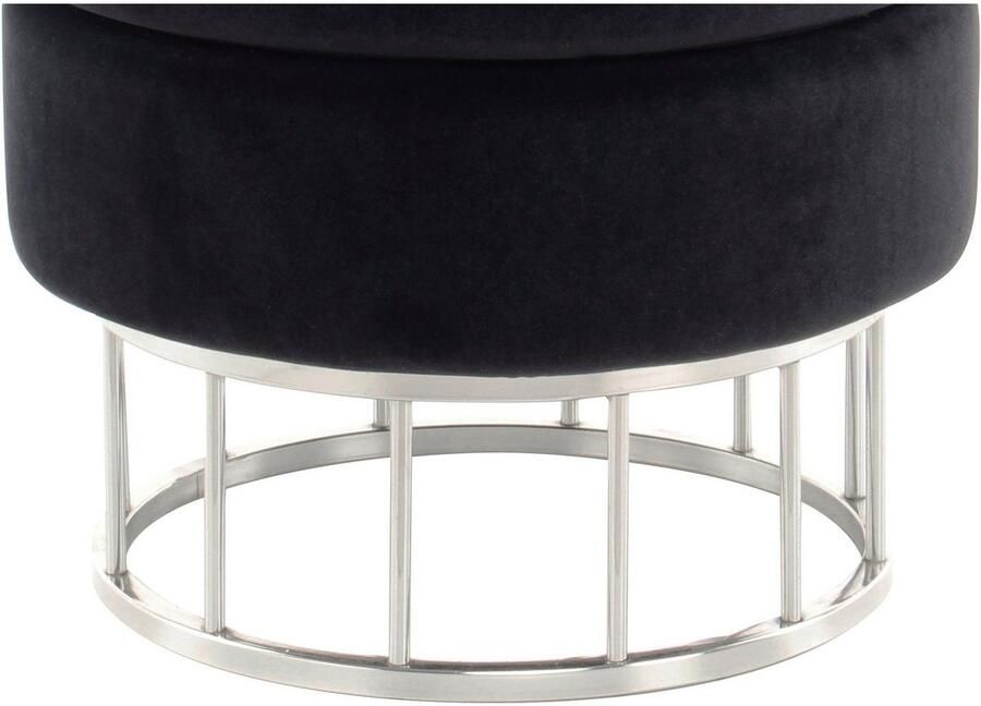 Kayoom Hocker met bergruimte Kruk Zero 525 zitkruk met comfort ronde moderne vorm glamoureus elegant met opbergruimte bekleding van fluweelzacht stof (1 stuk) - Foto 6