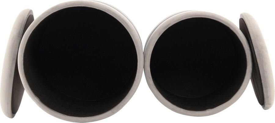 Kayoom Hocker met bergruimte Kruk Zora 125 2-delige set fluweelzachte stof bekleding ronde elegante vorm (set 2 stuks)