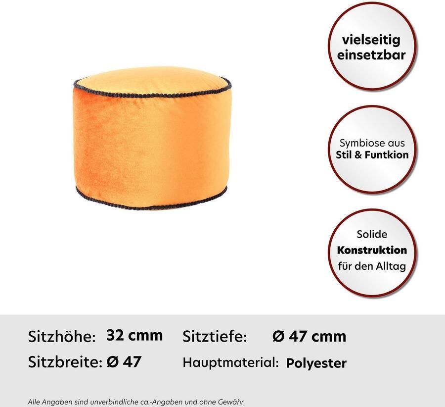 Kayoom Hocker met bergruimte Pouf Taj Mahal 125 trendy fluweelachtige oppervlak (1 stuk) - Foto 3