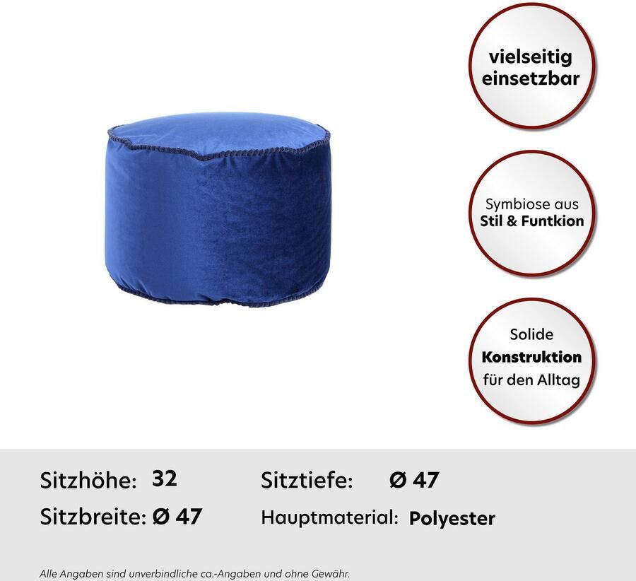 Kayoom Hocker met bergruimte Pouf Taj Mahal 125 trendy fluweelachtige oppervlak (1 stuk) - Foto 3