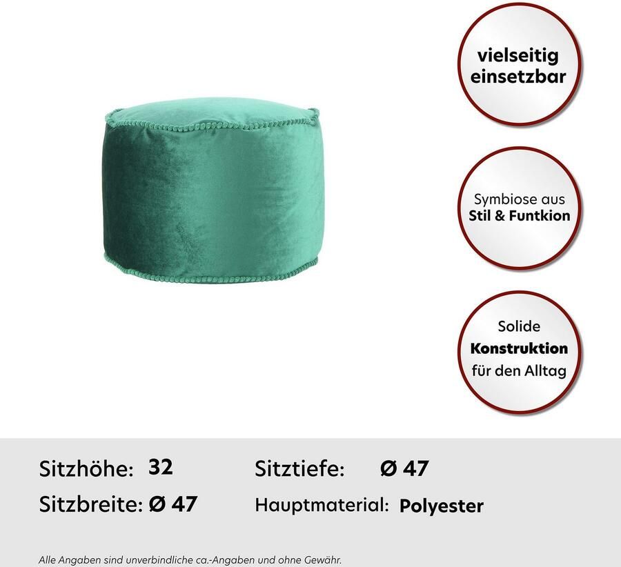 Kayoom Hocker met bergruimte Pouf Taj Mahal 125 trendy fluweelachtige oppervlak (1 stuk) - Foto 3