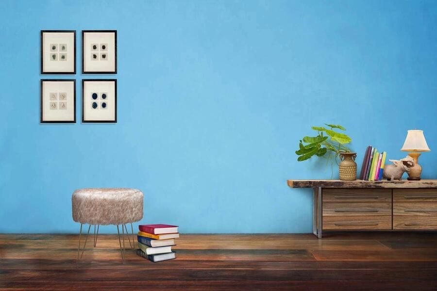 Kayoom Hocker Mio 1 bont hocker in modern ontwerp ronde vorm met metalen poten (1 stuk) - Foto 4