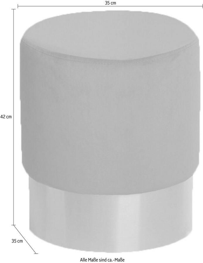 Kayoom Hocker Nano 110 hocker in stijlvol ontwerp ronde vorm met metalen voet Goudkleurige accenten met onderhoudsvriendelijke stofbekleding ronde vorm (1 stuk) - Foto 2