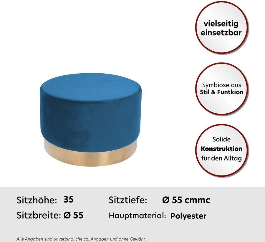 Kayoom Hocker Nano 310 hocker in stijlvol ontwerp indrukwekkend deels handgemaakt met onderhoudsvriendelijke stofbekleding (1 stuk) - Foto 2