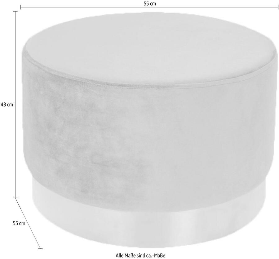 Kayoom Hocker Nano 510 hocker in stijlvol ontwerp zachte schuimzitting Goudkleurige accenten met onderhoudsvriendelijke stofbekleding grote ronde vorm (1 stuk)