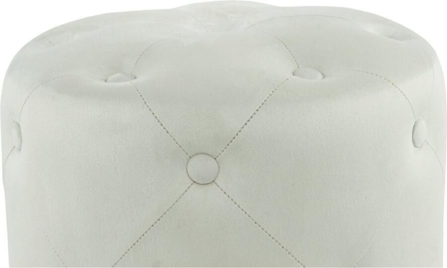 Kayoom Hocker Piano 225 zithocker met zachte velvet bekleding edele sfeer rond glamoureus van hoge kwaliteit gestikt met ingebedde decoratieve knopen (1 stuk) - Foto 3
