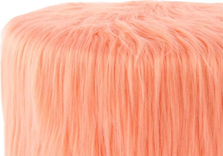 Kayoom Hocker Polly 525 decoratieve bontkruk franje-look zacht kunstbont (1 stuk)