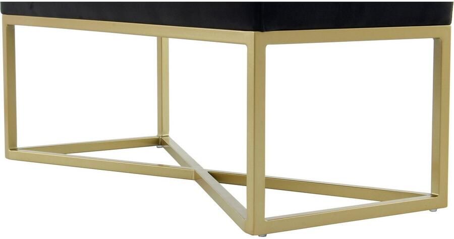 Kayoom Hockerbank Cameron 125 glamoureus ontwerp glanzende metalen voeten in fluweel-look comfortabel elegant met decoratieve knopen goudkleur-gecoat ijzeren frame (1 stuk) - Foto 4