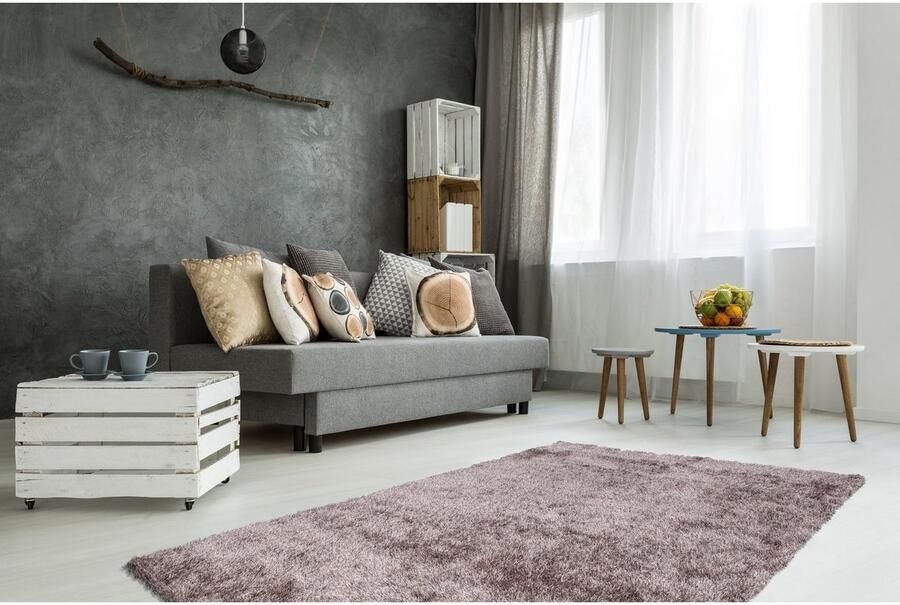 Bruno Banani Hoogpolig vloerkleed ALGA Uni shaggy langpolig bijzonder zacht en knus woonkamer - Foto 8