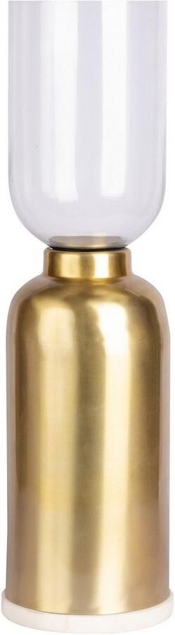 Kayoom Kandelaar Vloerkandelaar Shanti 125 Vloerkaarsenhouder van metaal marmeren voet windlicht van glas - Foto 2