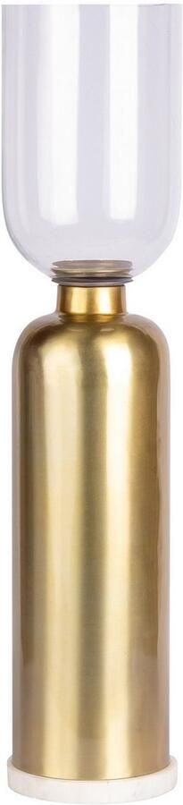 Kayoom Kandelaar Vloerkandelaar Shanti 225 Vloerkaarsenhouder van metaal marmeren voet windlicht van glas - Foto 2