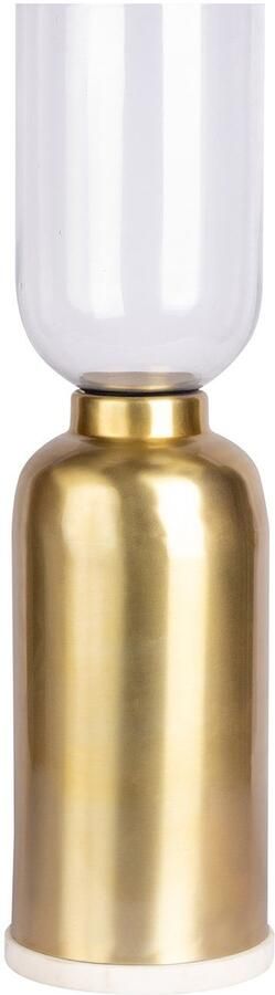 Kayoom Kandelaar Vloerkandelaar Shyam 125 Vloerkaarsenhouder van metaal marmeren voet windlicht van glas - Foto 5