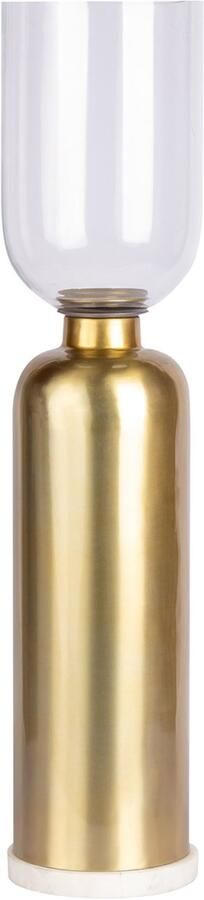 Kayoom Kandelaar Vloerkandelaar Shyam 225 Vloerkaarsenhouder van metaal marmeren voet windlicht van glas - Foto 3