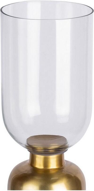 Kayoom Kandelaar Vloerkandelaar Shyam 225 Vloerkaarsenhouder van metaal marmeren voet windlicht van glas - Foto 2