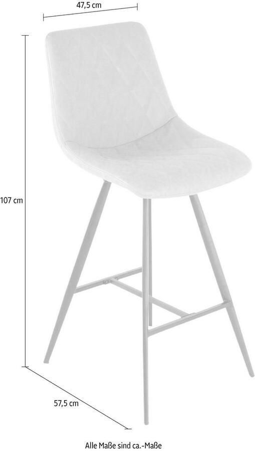 Kayoom Kinderstoel Barkruk Frances 425 2-delige set stijlvolle retro-look barkruk onderhoudsvriendelijk comfortabel aantrekkelijke leerlook stijlvolle retro-look (set 2 stuks) - Foto 5