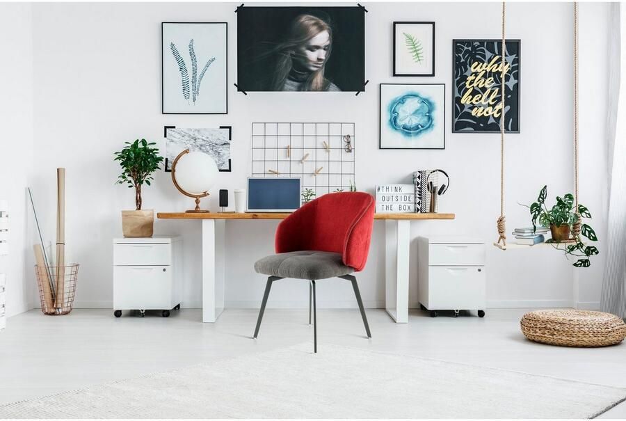 Kayoom Kuipstoel Stoel Carol 225 decoratieve stoel in retro-look tweekleurig ontworpen (1 stuk) - Foto 6