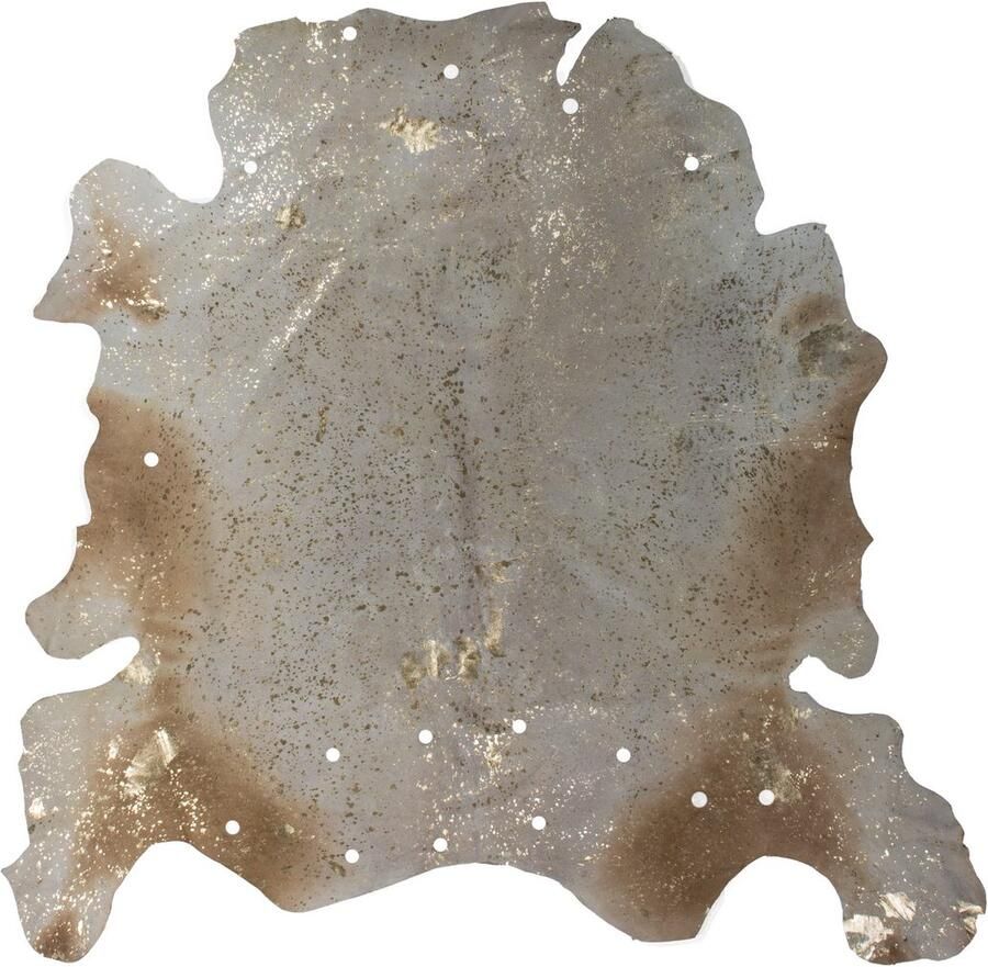 Kayoom Leren vloerkleed Glam 110 Rinderfellteppich 100 % rundleder geschikt voor vloerverwarming accenten in zilver goud