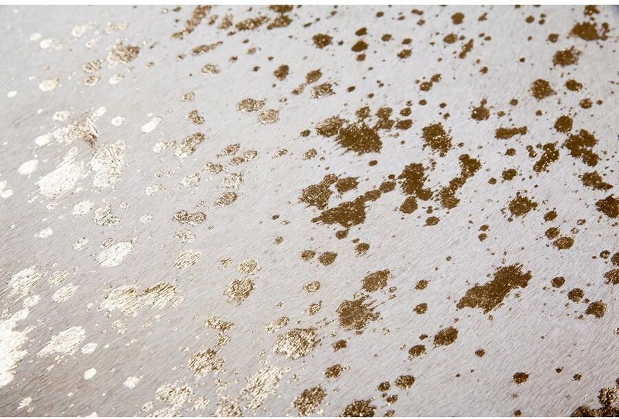 Kayoom Leren vloerkleed Glam 110 Rinderfellteppich 100 % rundleder geschikt voor vloerverwarming accenten in zilver goud - Foto 4