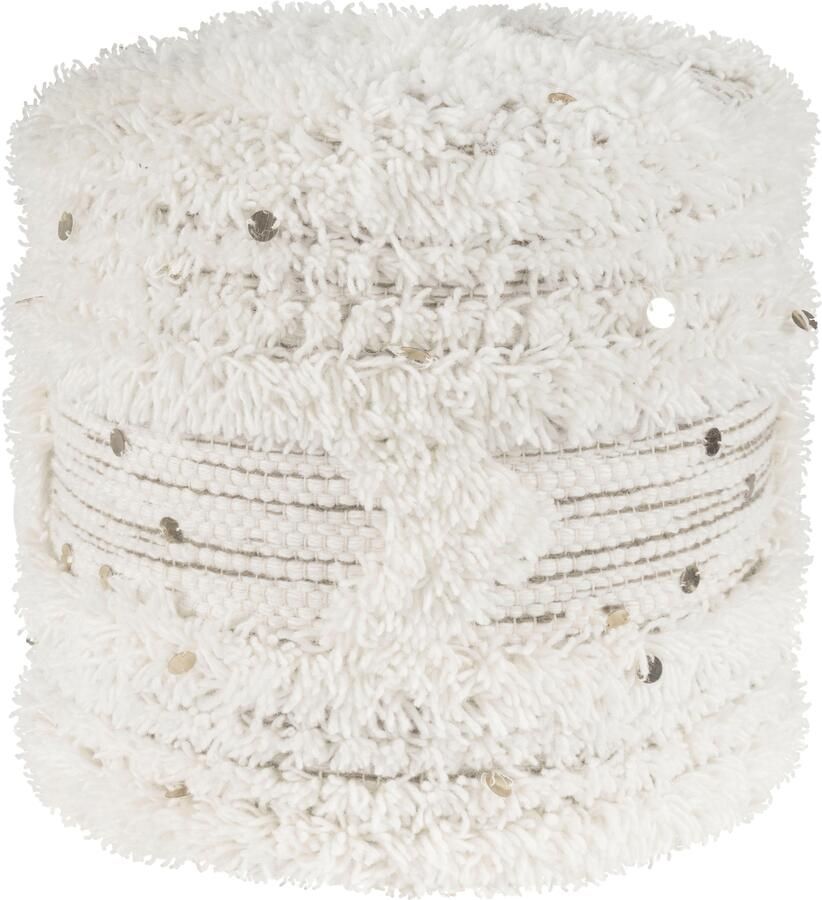 Kayoom Poef Bohist 425 35cm x 35cm Structuren met franjes en kwasten handgemaakt uniek zeer goed te combineren veelzijdig in gebruik (1 stuk) - Foto 4