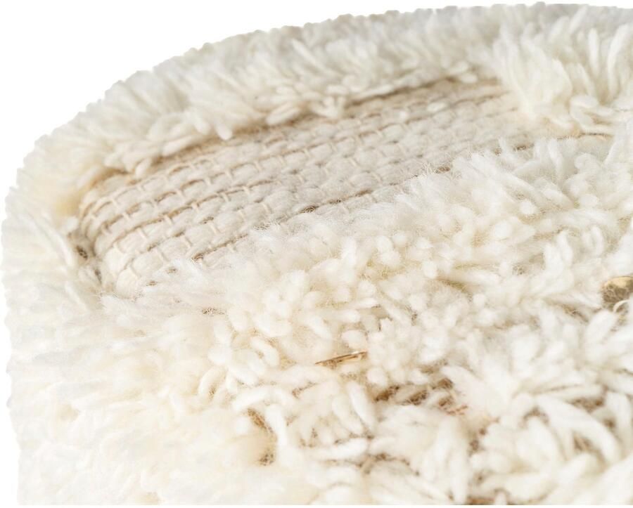 Kayoom Poef Bohist 425 35cm x 35cm Structuren met franjes en kwasten handgemaakt uniek zeer goed te combineren veelzijdig in gebruik (1 stuk) - Foto 2