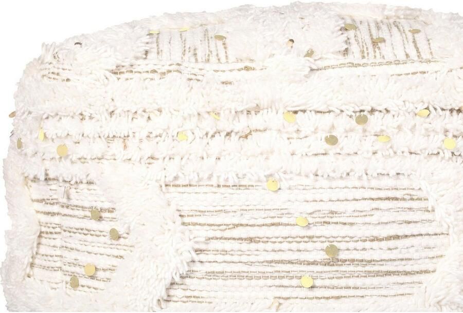 Kayoom Poef Bohist 425 50cm x 50cm Structuren met franjes en kwasten handgemaakt uniek zeer goed te combineren veelzijdig in gebruik (1 stuk) - Foto 4