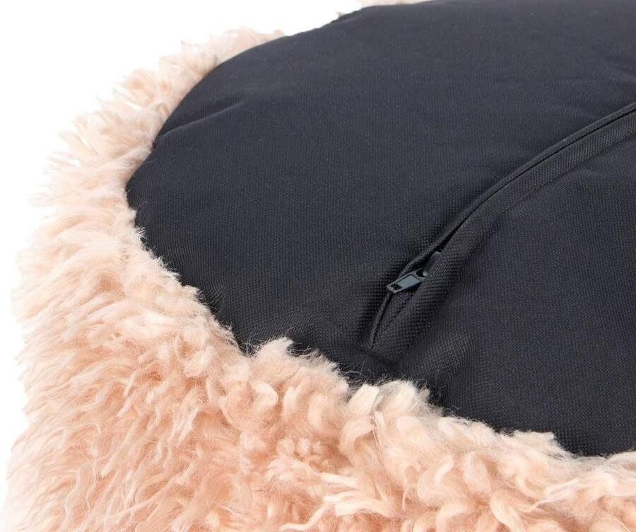 Kayoom Poef Bont pouf Bobtail 125 bont hocker in tweekleurig ontwerp (1 stuk) - Foto 3