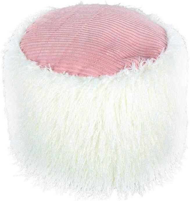 Kayoom Poef Bont pouf Bobtail 125 bont hocker in tweekleurig ontwerp (1 stuk) - Foto 6