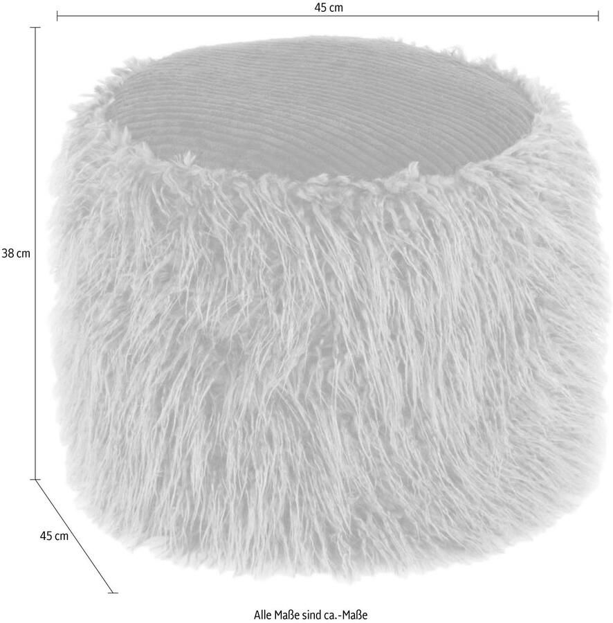Kayoom Poef Bont pouf Bobtail 125 bont hocker in tweekleurig ontwerp (1 stuk)