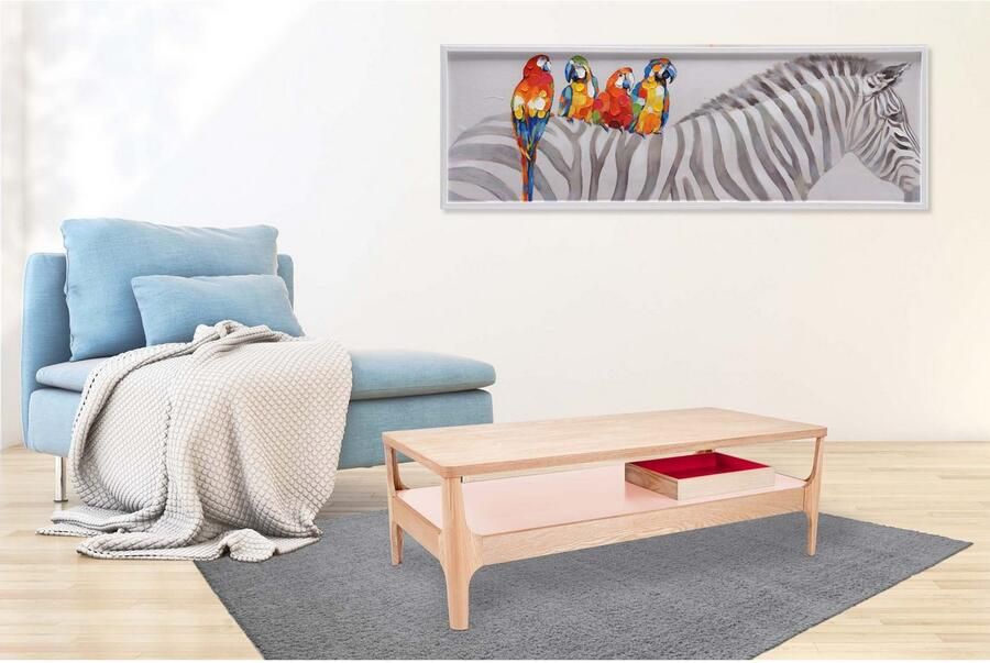 Kayoom Salontafel Koffietafel Addison salontafel open opvallend ontwerp Bijzonder ontwerp tafelpoten van massief hout van stevig materiaal (1 stuk) - Foto 2