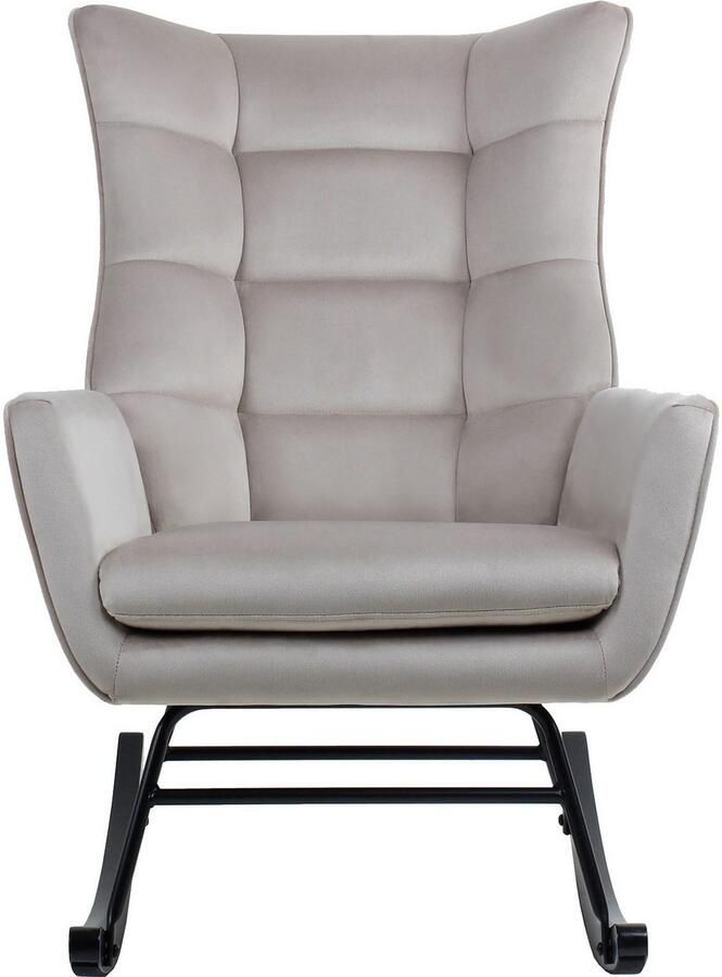 Kayoom Schommelstoel Bryana 125 Relaxstoel om te schommelen metalen frame met houten slede (1 stuk) - Foto 3