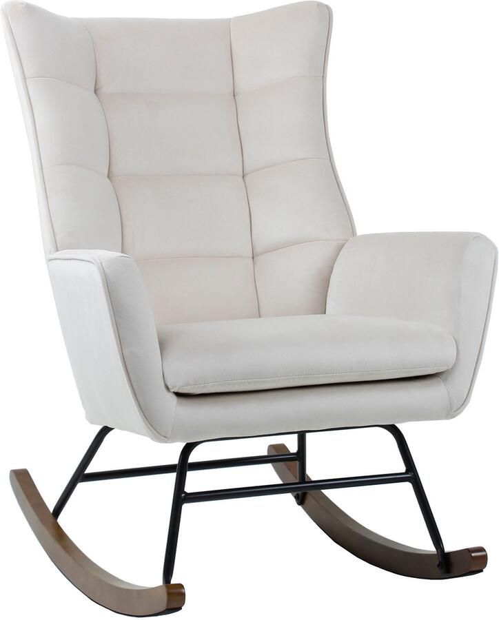 Kayoom Schommelstoel Bryana 125 Relaxstoel om te schommelen metalen frame met houten slede (1 stuk) - Foto 2