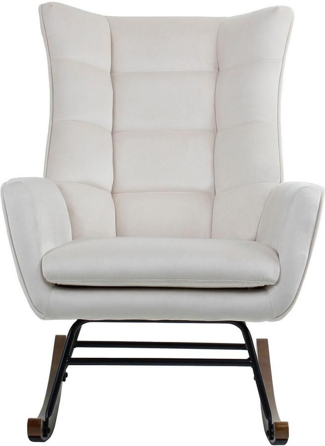 Kayoom Schommelstoel Bryana 125 Relaxstoel om te schommelen metalen frame met houten slede (1 stuk) - Foto 4