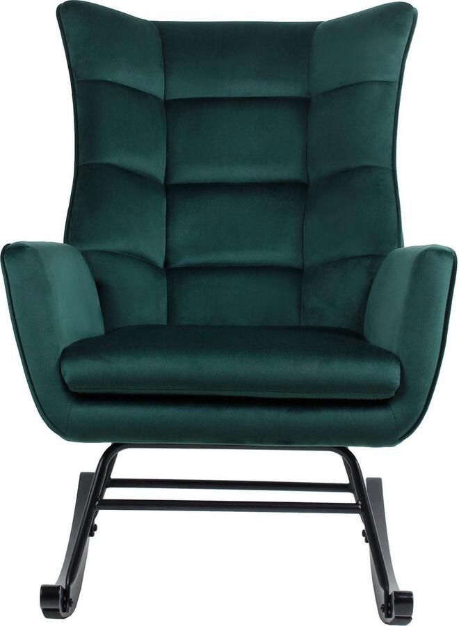 Kayoom Schommelstoel Bryana 125 Relaxstoel om te schommelen metalen frame met houten slede (1 stuk) - Foto 3