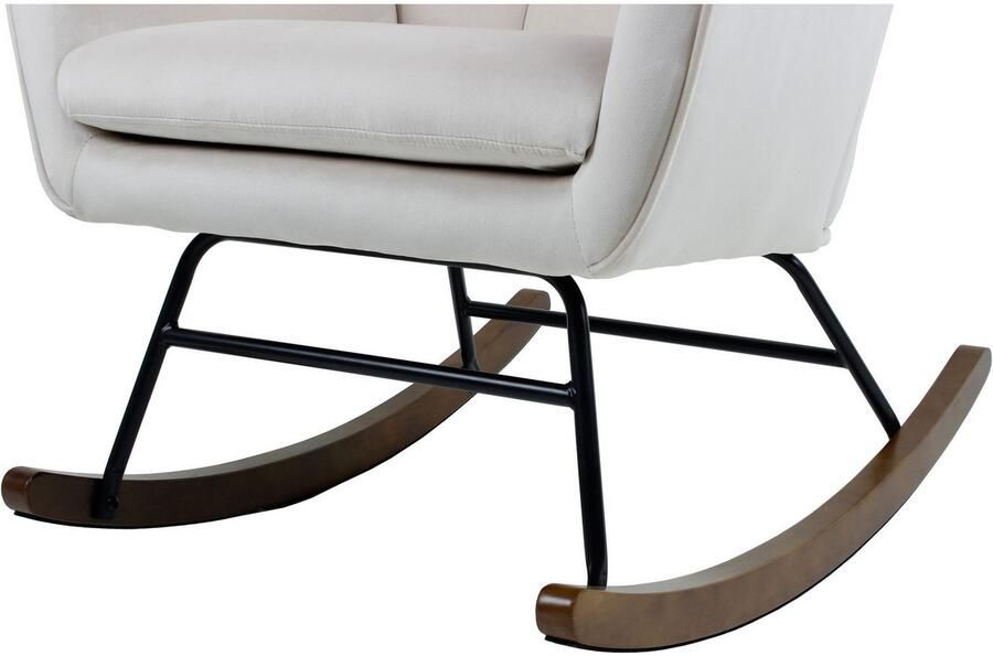 Kayoom Schommelstoel Bryana 125 Relaxstoel om te schommelen metalen frame met houten slede (1 stuk) - Foto 8