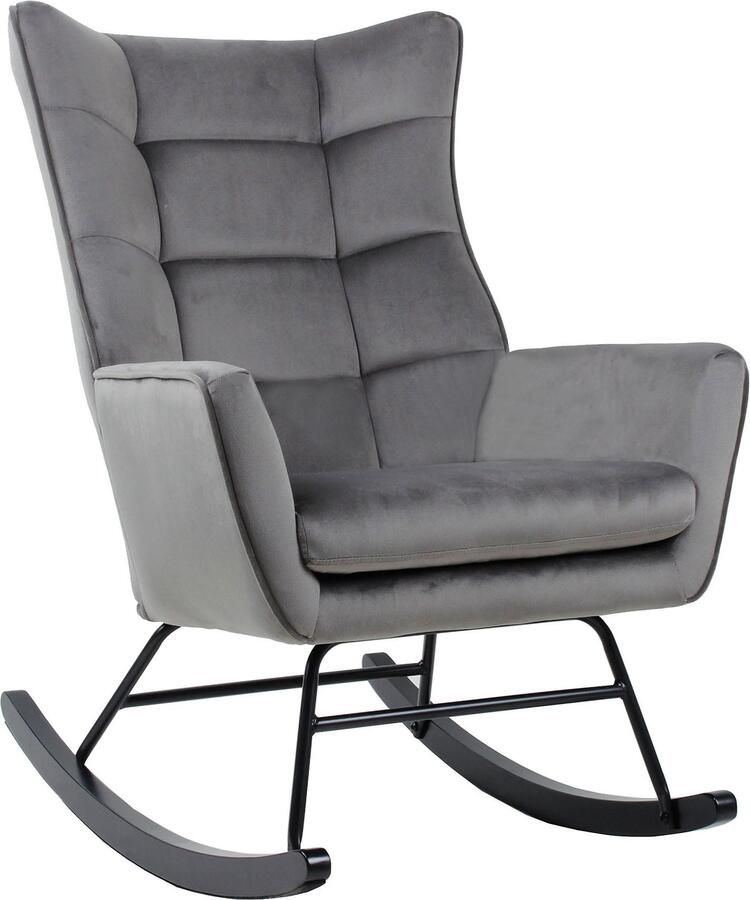 Kayoom Schommelstoel Bryana 125 Relaxstoel om te schommelen metalen frame met houten slede (1 stuk) - Foto 2