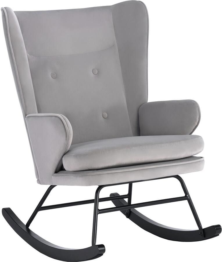 Kayoom Schommelstoel Melorie 125 metalen frame met houten slede Schommelstoel decoratieve knopen metalen frame met houten slede (1 stuk) - Foto 2