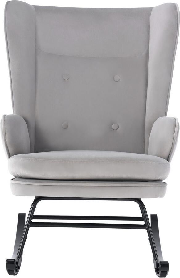 Kayoom Schommelstoel Melorie 125 metalen frame met houten slede Schommelstoel decoratieve knopen metalen frame met houten slede (1 stuk) - Foto 7