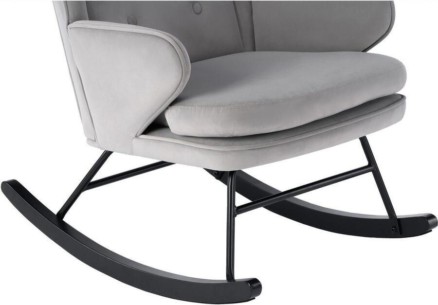 Kayoom Schommelstoel Melorie 125 metalen frame met houten slede Schommelstoel decoratieve knopen metalen frame met houten slede (1 stuk) - Foto 4