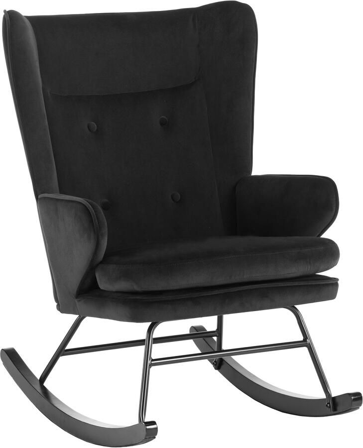 Kayoom Schommelstoel Melorie 125 metalen frame met houten slede Schommelstoel decoratieve knopen metalen frame met houten slede (1 stuk) - Foto 2