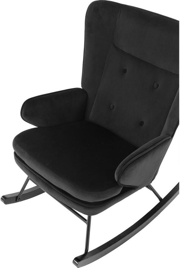 Kayoom Schommelstoel Melorie 125 metalen frame met houten slede Schommelstoel decoratieve knopen metalen frame met houten slede (1 stuk) - Foto 6