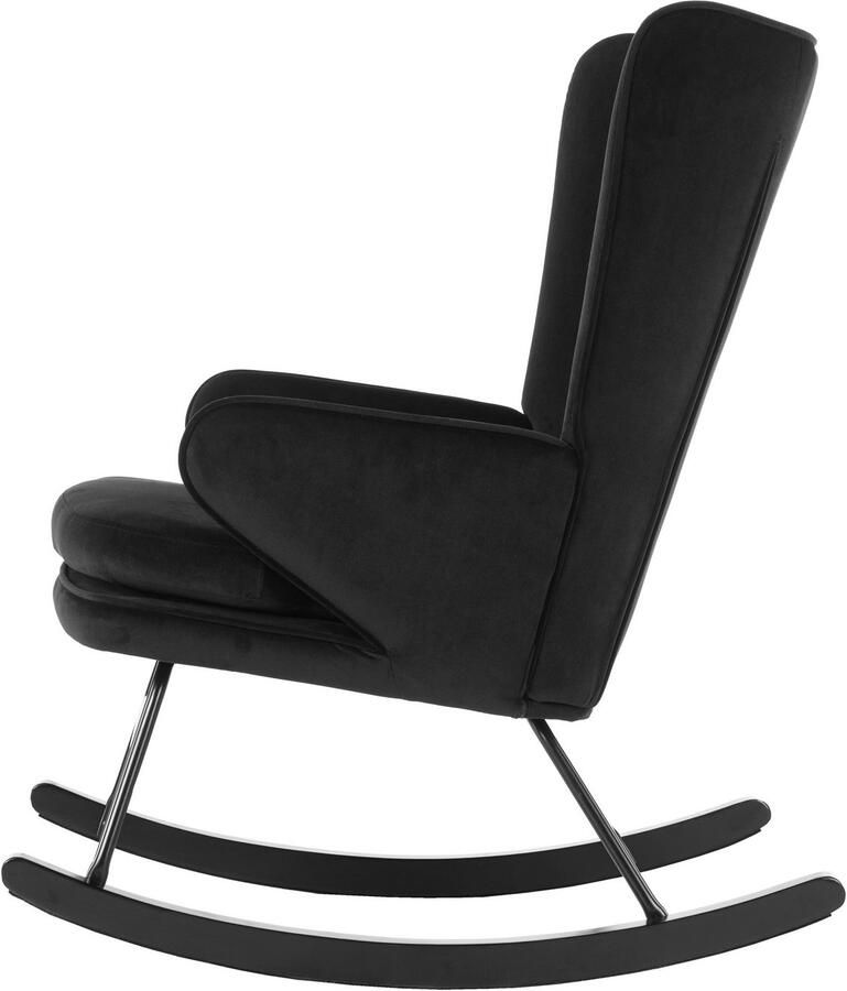 Kayoom Schommelstoel Melorie 125 metalen frame met houten slede Schommelstoel decoratieve knopen metalen frame met houten slede (1 stuk)