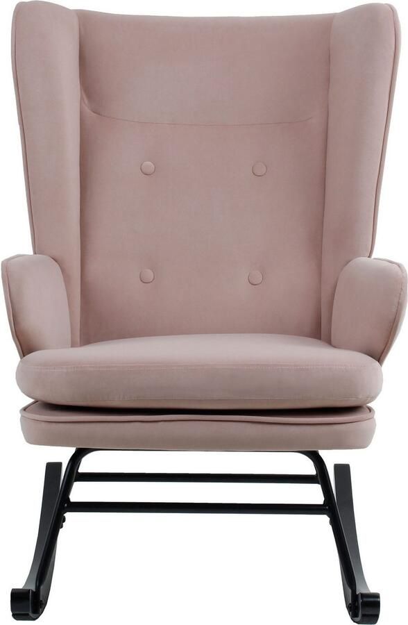 Kayoom Schommelstoel Melorie 125 metalen frame met houten slede Schommelstoel decoratieve knopen metalen frame met houten slede (1 stuk) - Foto 6