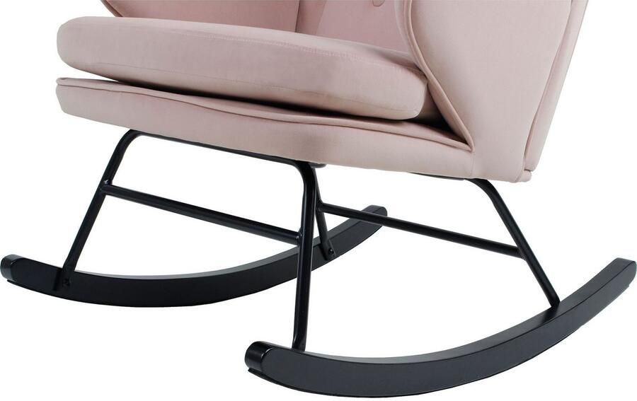 Kayoom Schommelstoel Melorie 125 metalen frame met houten slede Schommelstoel decoratieve knopen metalen frame met houten slede (1 stuk) - Foto 7