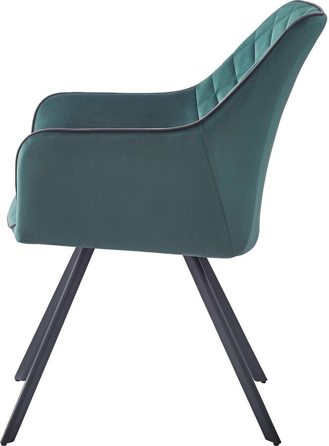 Kayoom Stoel Amber 125 geweldige stoel van fluweel met poten van ijzer Geweldige stoel van fluweel glamour in uw huis met ijzeren poten (1 stuk) - Foto 3