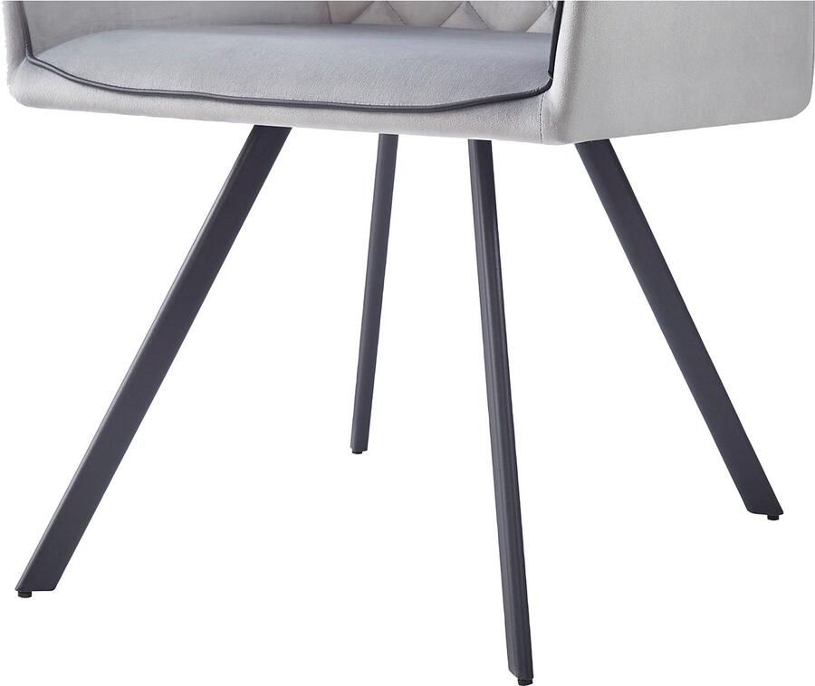 Kayoom Stoel Amber 125 geweldige stoel van fluweel met poten van ijzer Geweldige stoel van fluweel glamour in uw huis met ijzeren poten (1 stuk)