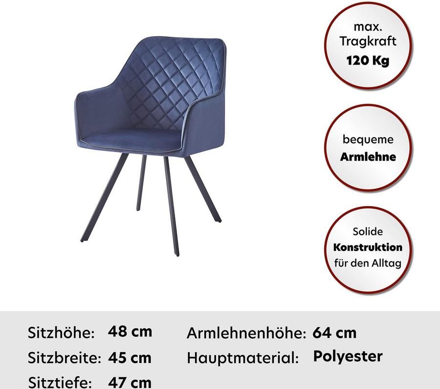 Kayoom Stoel Amber 125 geweldige stoel van fluweel met poten van ijzer Geweldige stoel van fluweel glamour in uw huis met ijzeren poten (1 stuk)