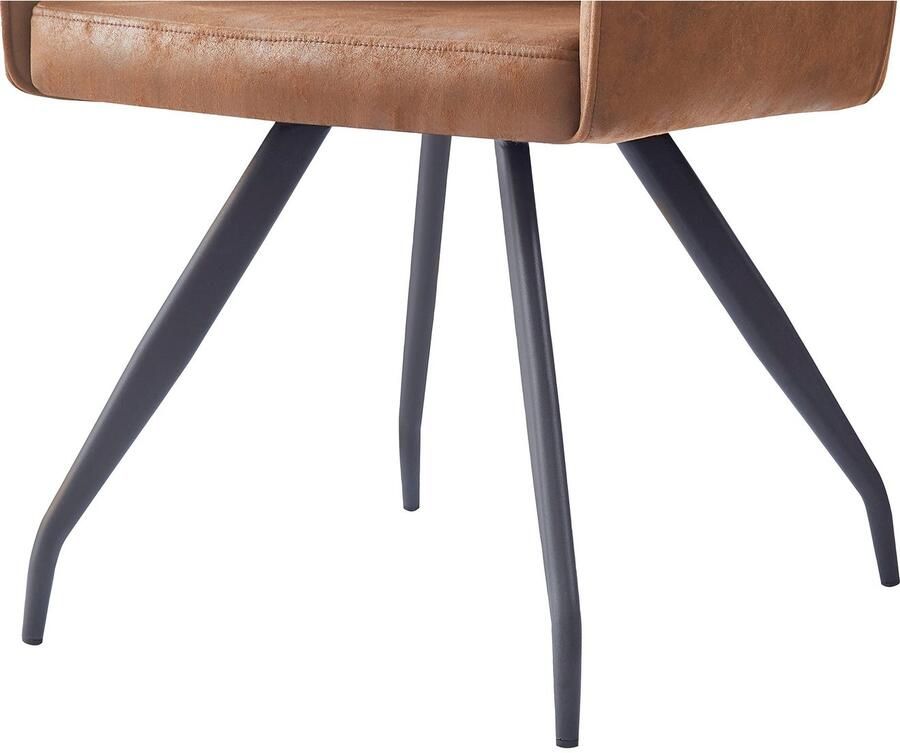 Kayoom Stoel Amber 225 elegante stoel met stiksel Elegante stoel met stiksels moderne ijzeren poten (1 stuk)