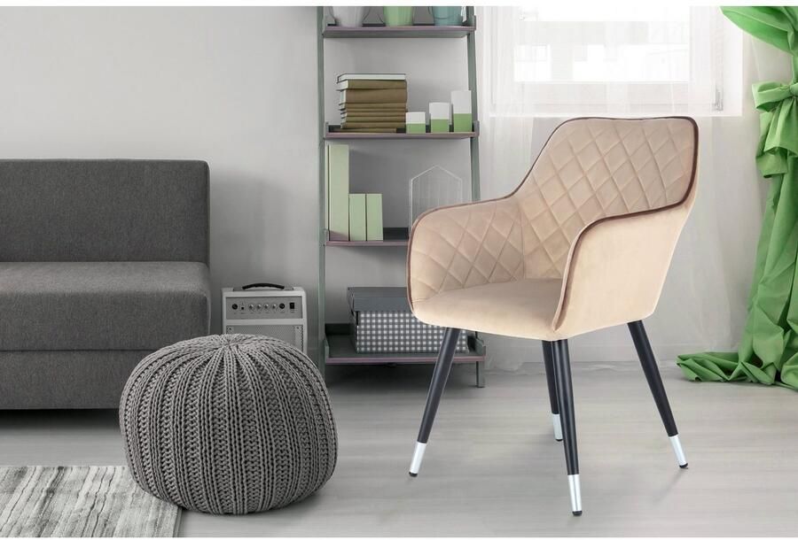 Kayoom Stoel Amino 525 stijlvolle designstoel elegante uitstraling fluweelzachte bekleding elegant glamoureus elegante uitstraling (1 stuk)